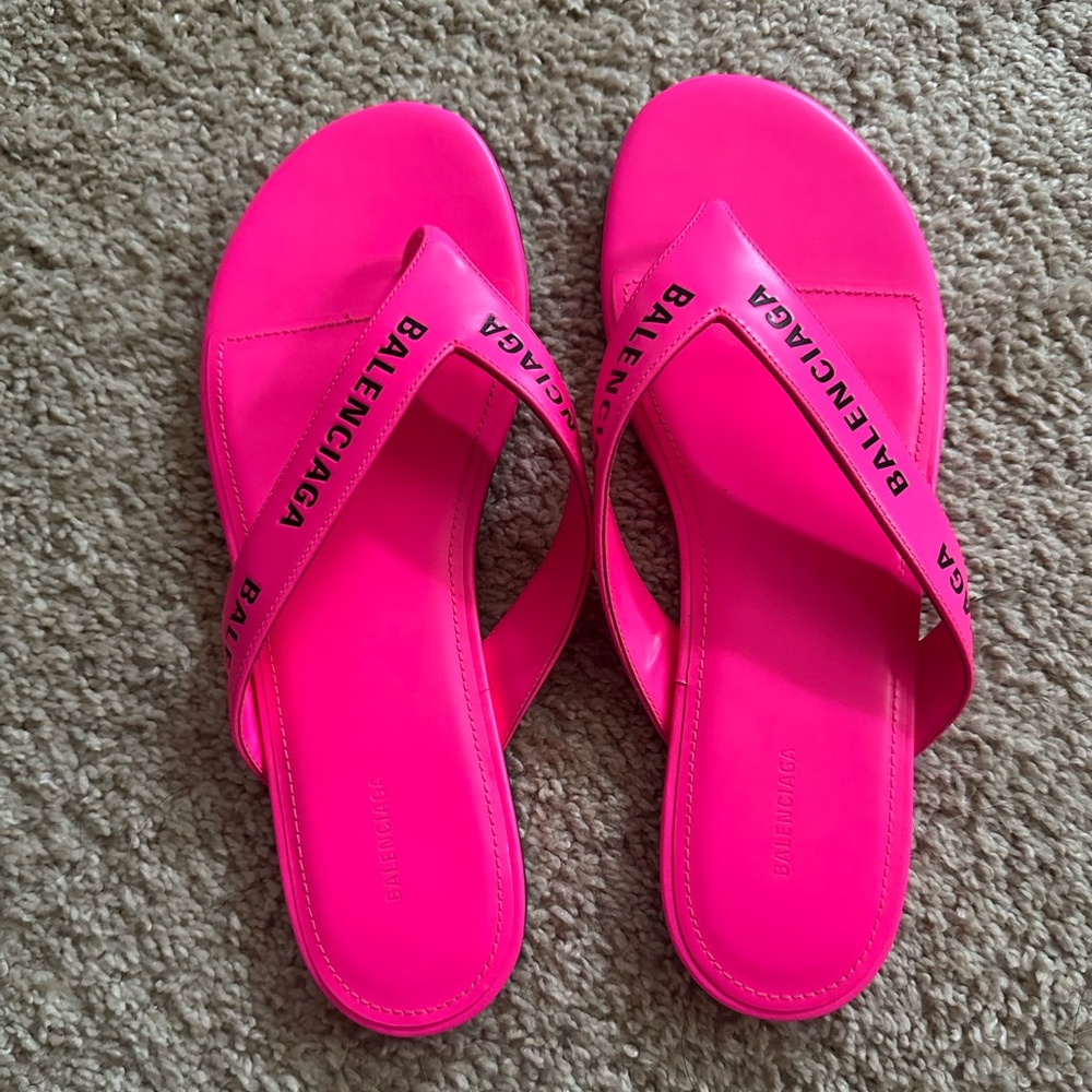 Balenciaga Hot Pink Leather Sandals